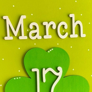 Lucky St. Patrick's Day Door Tag | March 17th Decor | St. Patrick's Day Home Sign | Green Shamrock Design & Holiday Cheer St. Patrick's Day Shelf Sitter