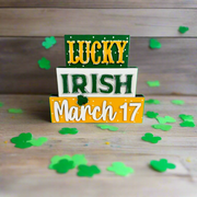 Irish Word Stacker St. Patrick's Day Shelf Sitter