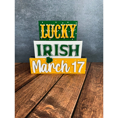 Irish Word Stacker St. Patrick's Day Shelf Sitter   