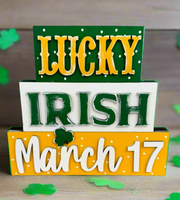 Irish Word Stacker St. Patrick's Day Shelf Sitter