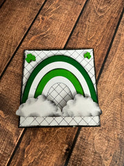 Mini St. Patrick's Day Leaning Sandwich Board Tiles St. Patrick's Day Interchangeable Green Rainbow  