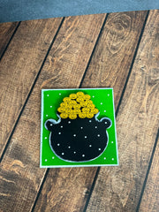 Mini St. Patrick's Day Leaning Sandwich Board Tiles St. Patrick's Day Interchangeable Gold Pot  