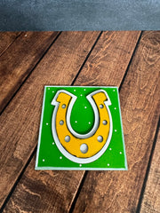 Mini St. Patrick's Day Leaning Sandwich Board Tiles St. Patrick's Day Interchangeable Horseshoe  