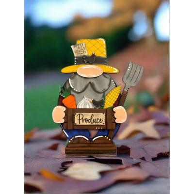 Farmer Gnome Farmhouse Shelf Sitter   