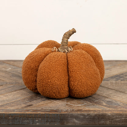 8" Orange Boucle Pumpkin