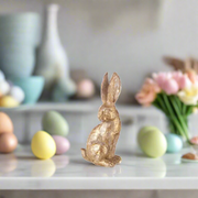 RAZ 18.25" Rabbit with Tray - Easter Decor, Spring Holiday Display, Cute Bunny Figurine for Home & Gift Shelf Sitter Side