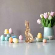 RAZ 18.25" Rabbit with Tray - Easter Decor, Spring Holiday Display, Cute Bunny Figurine for Home & Gift Shelf Sitter