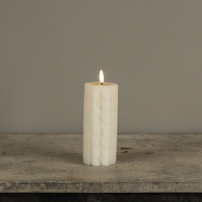 Cream Sweater 3D Flame Candle