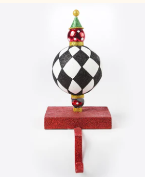 Guess and Company - 11" NUTCRACKER FINIAL BALL STOCKING HOLDER    