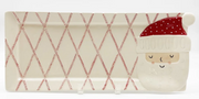 Guess and Company - Santa Head On Red/White Diamond Ticking Platter    