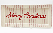 Guess and Company - Red/White Ticking Merry Christmas Rec Platter    