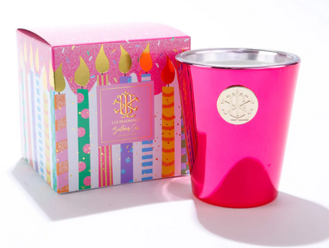 LUX Birthday Cake- 8oz Designer Box Candle Candle Holder   