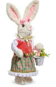 Plaid Bunny - Assorted Sizes for Easter & Spring Decor, Cute Rabbit Decorations for Home, Seasonal Festive Touch Easter Decor 17" Mrs