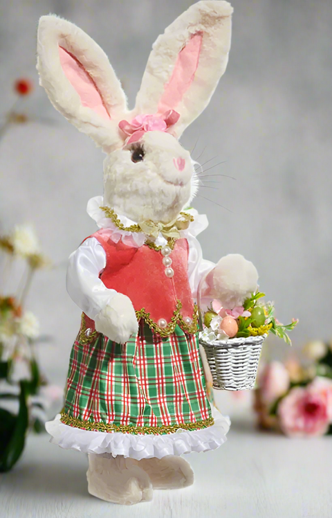 Plaid Bunny - Assorted Sizes for Easter & Spring Decor, Cute Rabbit Decorations for Home, Seasonal Festive Touch Easter Decor