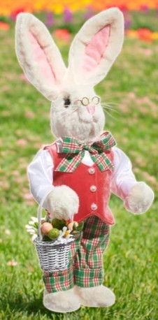 Plaid Bunny - Assorted Sizes for Easter & Spring Decor, Cute Rabbit Decorations for Home, Seasonal Festive Touch Easter Decor 24.5 Mr