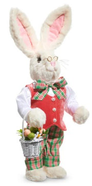 Plaid Bunny - Assorted Sizes for Easter & Spring Decor, Cute Rabbit Decorations for Home, Seasonal Festive Touch Easter Decor 17" Mr