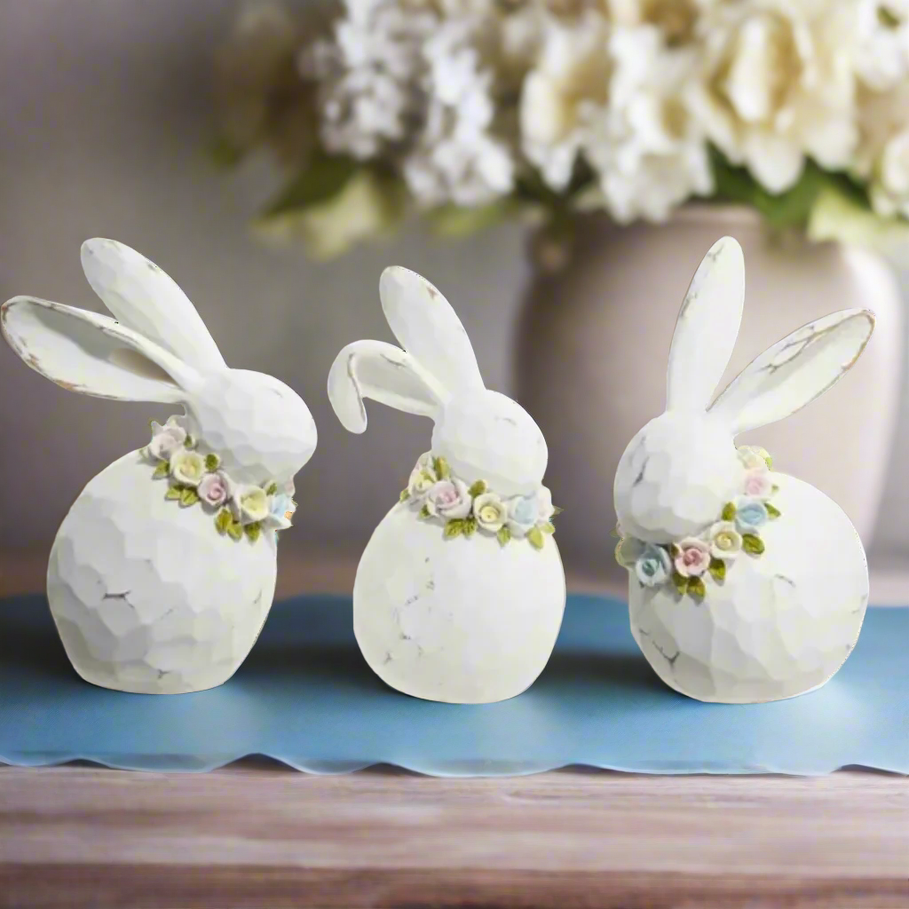 Bunny 7" Multicolor Home Decor | Cute Easter Decoration, Spring Accent, Gift Idea, Vintage Style Bunny figurine Design 1