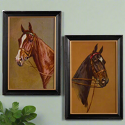 Vintage Equestrian Wall Art - 24" Horse Frames for Home Decor, Rustic Equine Decor, Equestrian Gift Idea & Vintage Wall Art