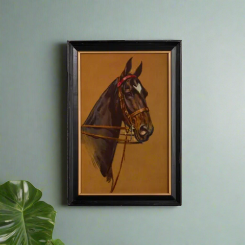 Vintage Equestrian Wall Art - 24" Horse Frames for Home Decor, Rustic Equine Decor, Equestrian Gift Idea & Vintage Wall Art