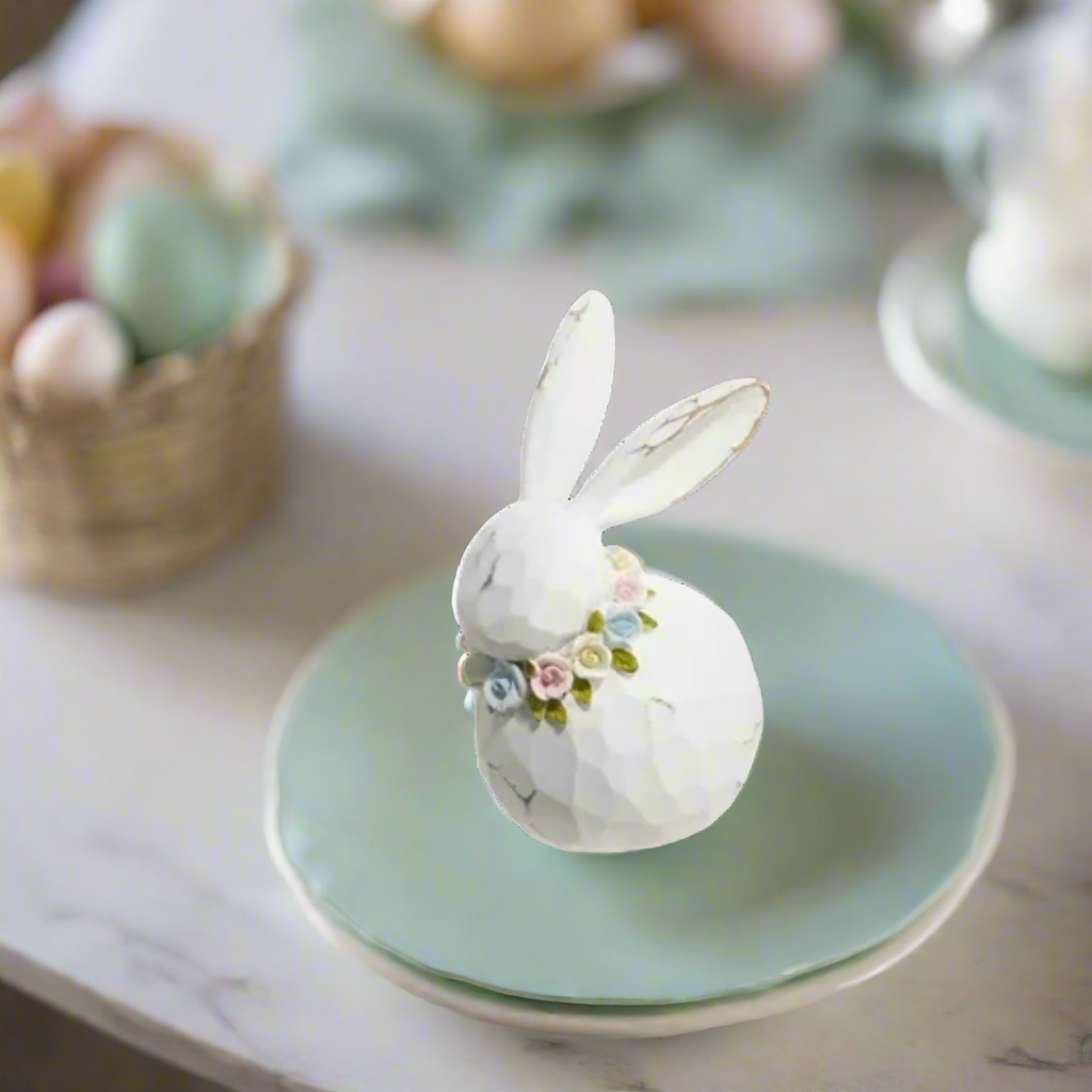 Bunny 7" Multicolor Home Decor | Cute Easter Decoration, Spring Accent, Gift Idea, Vintage Style Bunny figurine