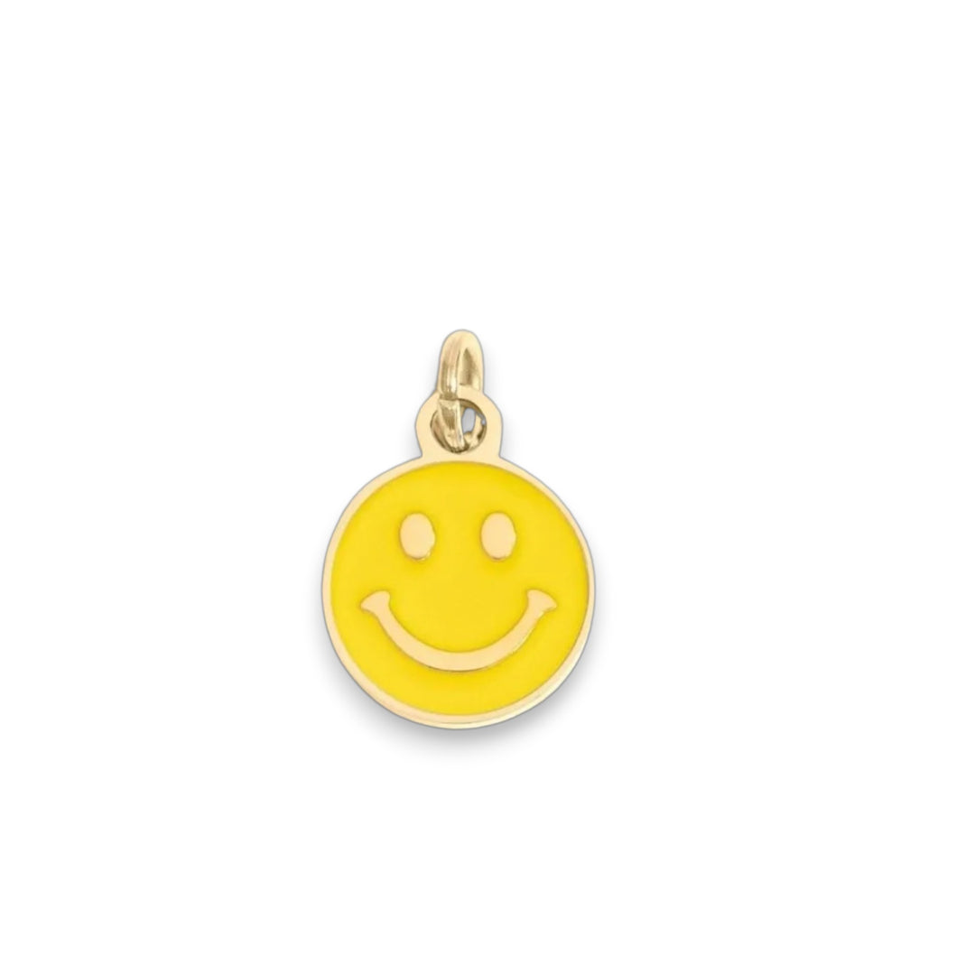 8K Gold PVD Smiley Face Charm, Colorful Epoxy Finish, Perfect for Bracelets & Necklaces, Trendy Gift for Jewelry Lovers Coquette Charms Yellow Smiley