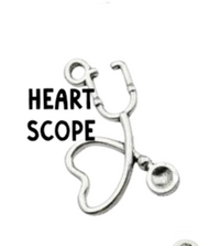 Silver Nurse Pendant Charms, Shiny Healing Symbol Necklace, Thoughtful Gift for Nurses & Caregivers Nurse charm Heart Scope