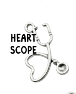 Silver Nurse Pendant Charms, Shiny Healing Symbol Necklace, Thoughtful Gift for Nurses & Caregivers Nurse charm Heart Scope