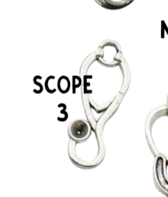 Silver Nurse Pendant Charms, Shiny Healing Symbol Necklace, Thoughtful Gift for Nurses & Caregivers Nurse charm Scope 3