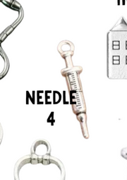 Silver Nurse Pendant Charms, Shiny Healing Symbol Necklace, Thoughtful Gift for Nurses & Caregivers Nurse charm Needle 4