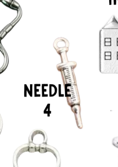 Silver Nurse Pendant Charms, Shiny Healing Symbol Necklace, Thoughtful Gift for Nurses & Caregivers Nurse charm Needle 4