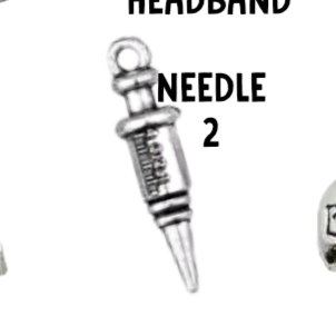 Silver Nurse Pendant Charms, Shiny Healing Symbol Necklace, Thoughtful Gift for Nurses & Caregivers Nurse charm Needle 2