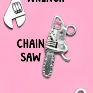 Mini Tool Pendant Charms Trio, Ideal Crafting Jewelry for Tool Lovers Gift Tool Charms Chain Saw