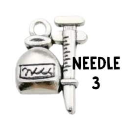 Silver Nurse Pendant Charms, Shiny Healing Symbol Necklace, Thoughtful Gift for Nurses & Caregivers Nurse charm Needle 3