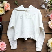 Fringe Bride White Crop Hoodie Hoodie