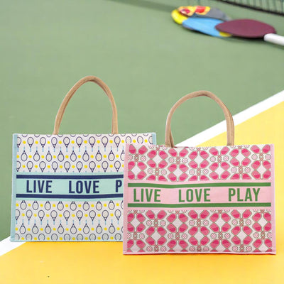Pickleball & Tennis Juco Tote Bag, Trendy Sports Carryall, Great for On-the-Go, Awesome Gift for Sporty Souls Tote Bag