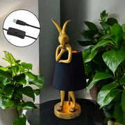 Mid-Century Modern Rabbit Table Lamp with Linen Shade | Stylish Home Decor, Unique Lighting for Living Room & Bedroom Table Lamp