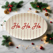 Guess and Company - Red/White Ticking Ho Ho Ho Platter