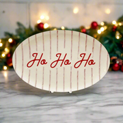 Guess and Company - Red/White Ticking Ho Ho Ho Platter