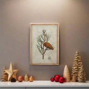 RAZ 22" Pinecone Branch Framed Wood Print, Rustic Wall Art, Nature Decor, farmhouse Style, Perfect for Living Room & Cabin Decor Christmas Wall Décor