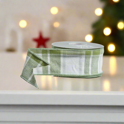 RAZ - Green - Light Made of Cotton Measures 10Yds L X 2.5" W Wired Ribbon