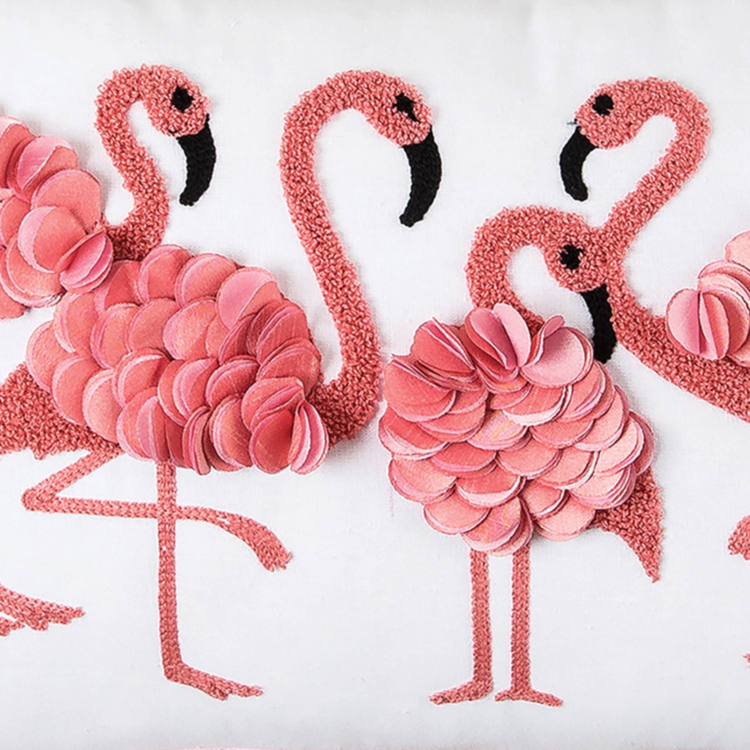 Coastal Flamingo Friends Throw Pillow, Cute Pink Tropical Design, Decorative Pillow for Sofa or Bed, Summer Gift Idea