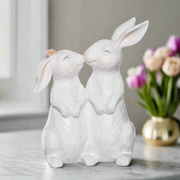 Kissing Bunny Couple Figurine | Cute Resin Wedding & Housewarming Gift for Couples | Adorable Home Decor