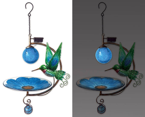 Hummingbird Solar Birdfeeder, solar powered bird feeder for outdoor nature watching, unique gift for Mother’s Day and bird lovers