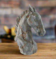 Horse Head Figurine for Rustic Farmhouse Decor, Resin Sculpture, Animal Lover Gift, Country Home Accent Horse shelf sitter