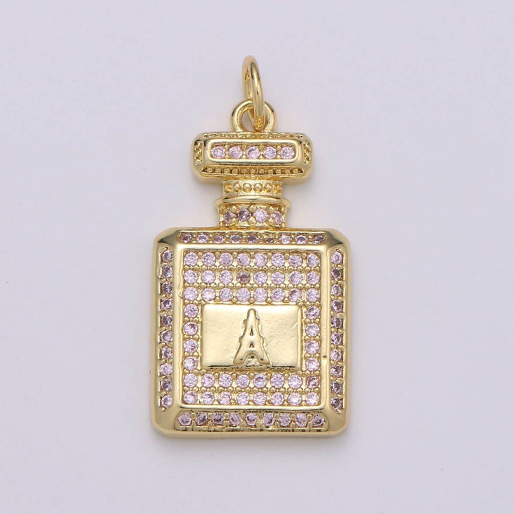 Perfume Bottle Charm Dainty , Micro Pave Bottle Charm for Necklace Bracelet Earring Component Jewelry Making Supply D-827 D-828