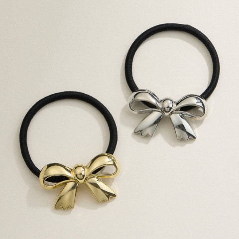 Metallic Bow Hair Tie