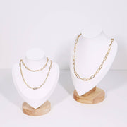 Paperclip Chain Necklace, 18K Gold PVD Finish, Stylish Preppy Jewelry, Mother's Day Gift for Her