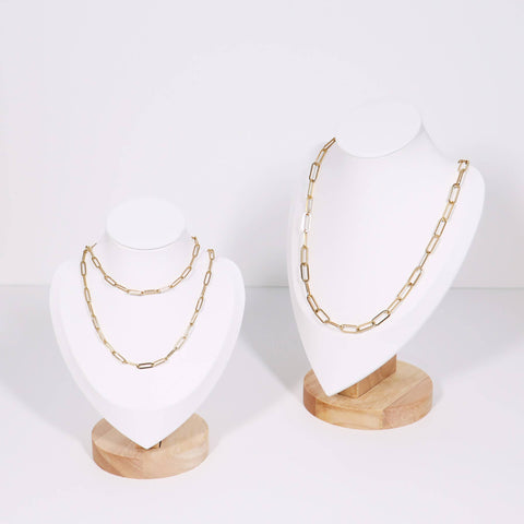 Paperclip Chain Necklace, 18K Gold PVD Finish, Stylish Preppy Jewelry, Mother&