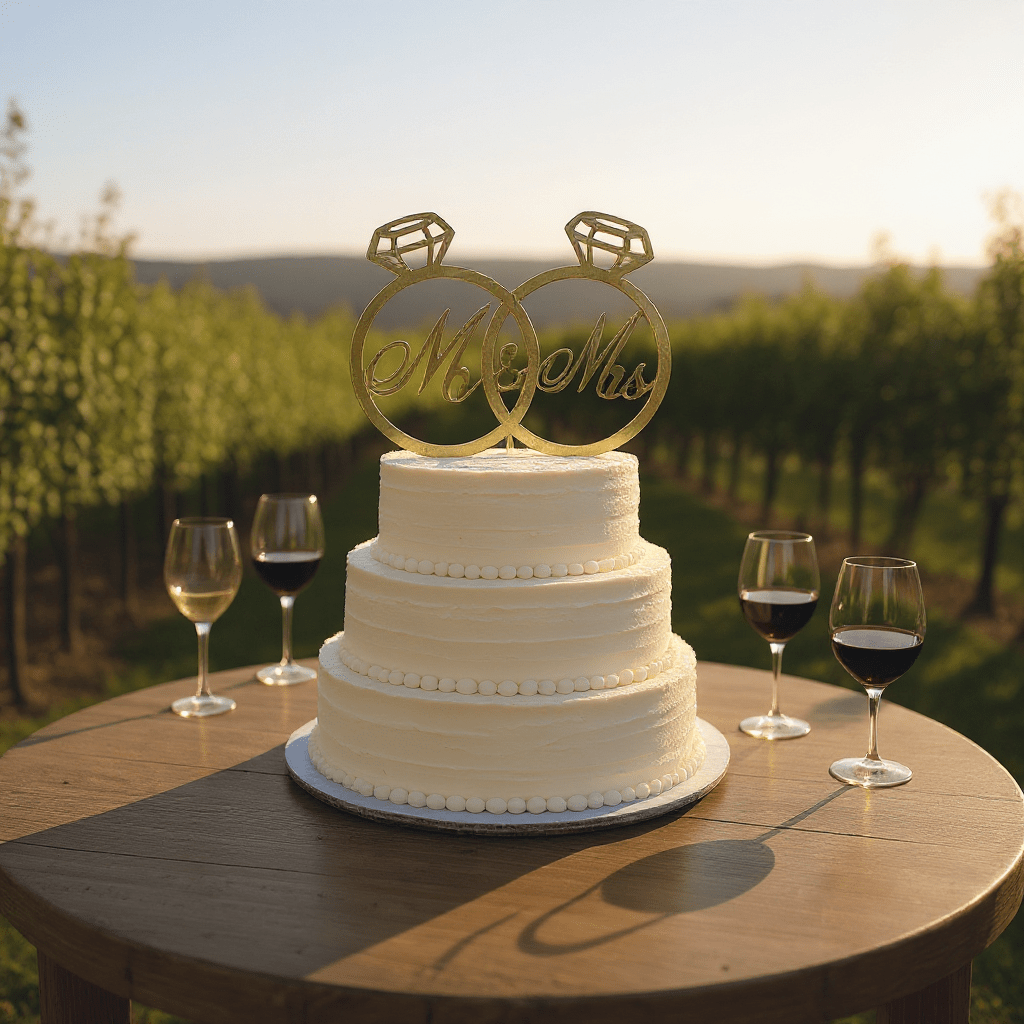 Acrylic Wedding Cake Topper, Gold & Glitter Color Options, Elegant Decor for Special Day, Perfect for Wedding Day - Nifty Decor & More