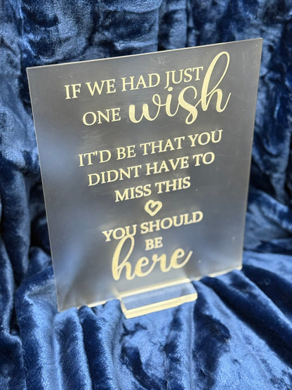 Acrylic Wedding Reserved Seating Placard (set of 2 - Bride & Groom) Supplies